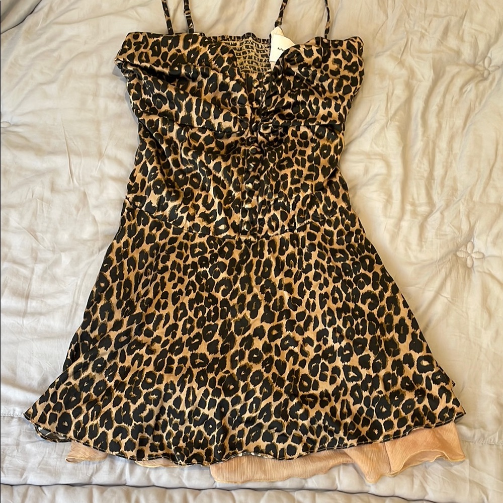 Reformation Brown and Black Spaghetti Strap Sundress for Night Out